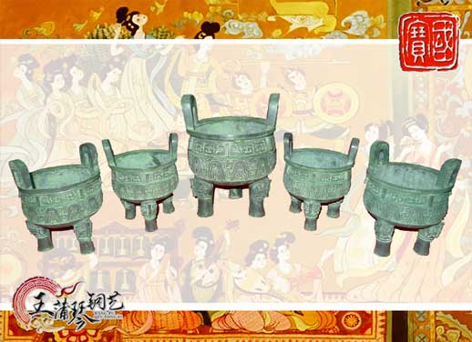 銅鼎，銅五鼎，中國(guó)鼎，佛像用鼎